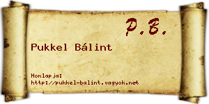 Pukkel Bálint névjegykártya